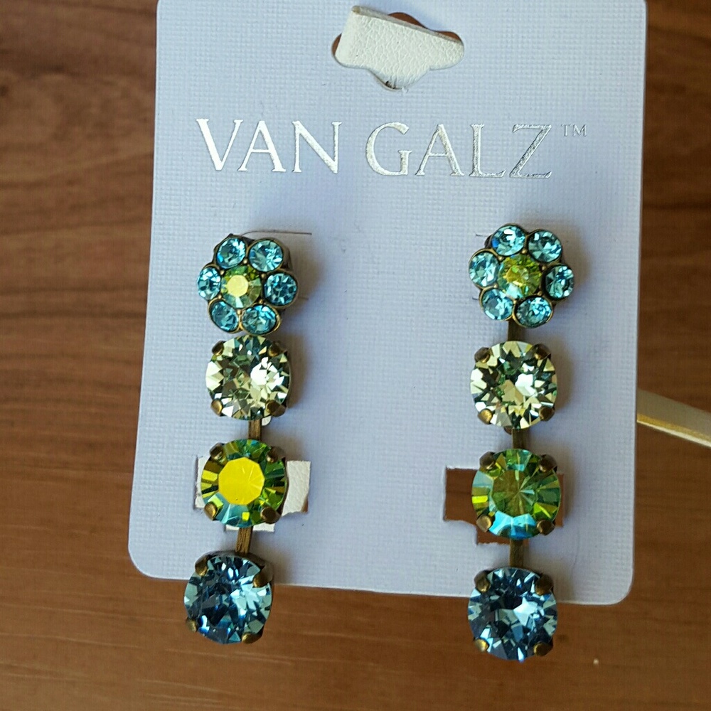 Aquamarine & Chrysolite SWAROVSKI EARRINGS